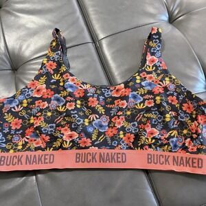 Duluth Trading Buck Naked Bra XXL Floral Bees Pullover Low impact